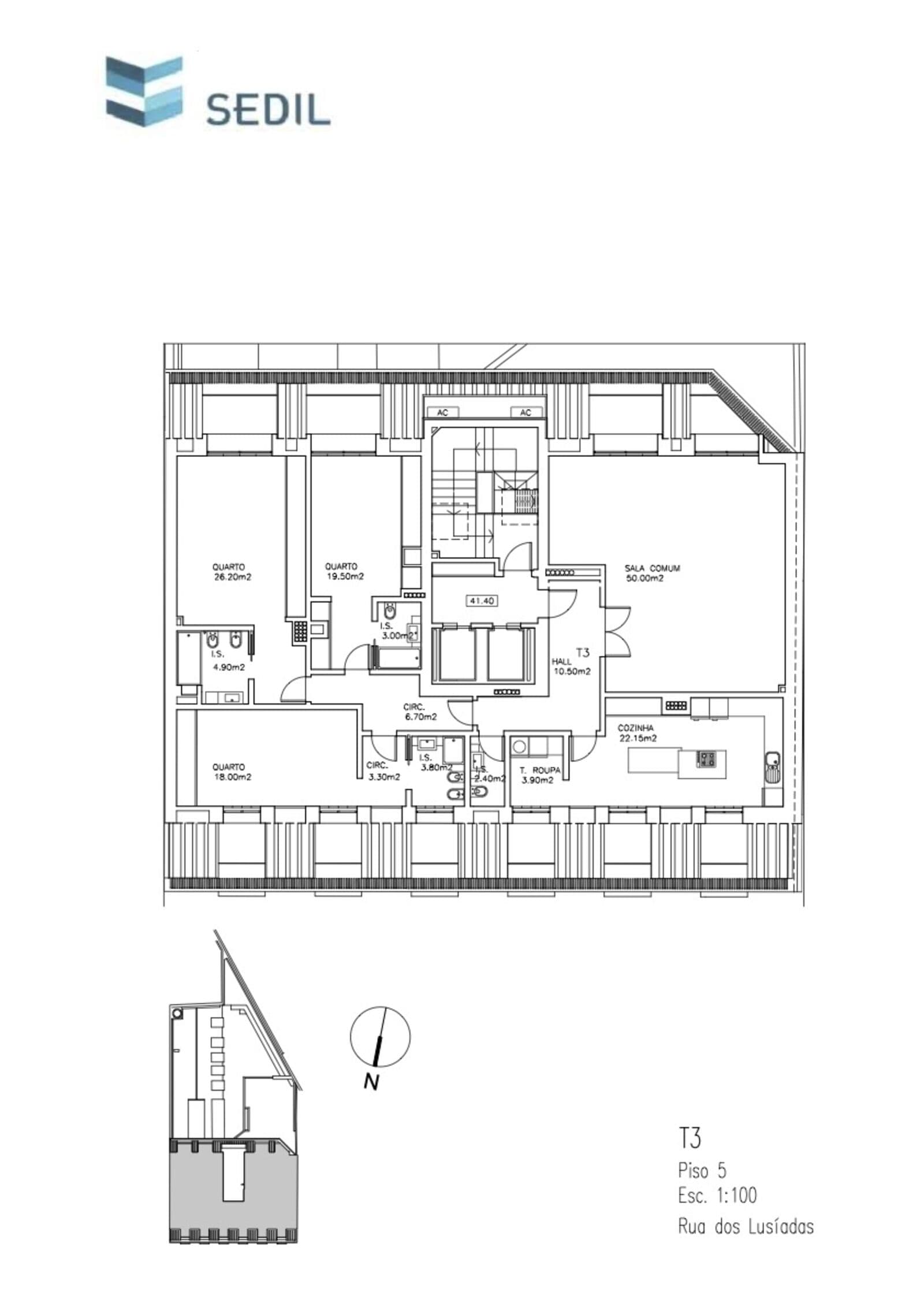 Apartamento T3 com vista, Alcântara, Lisboa - Imagem 74